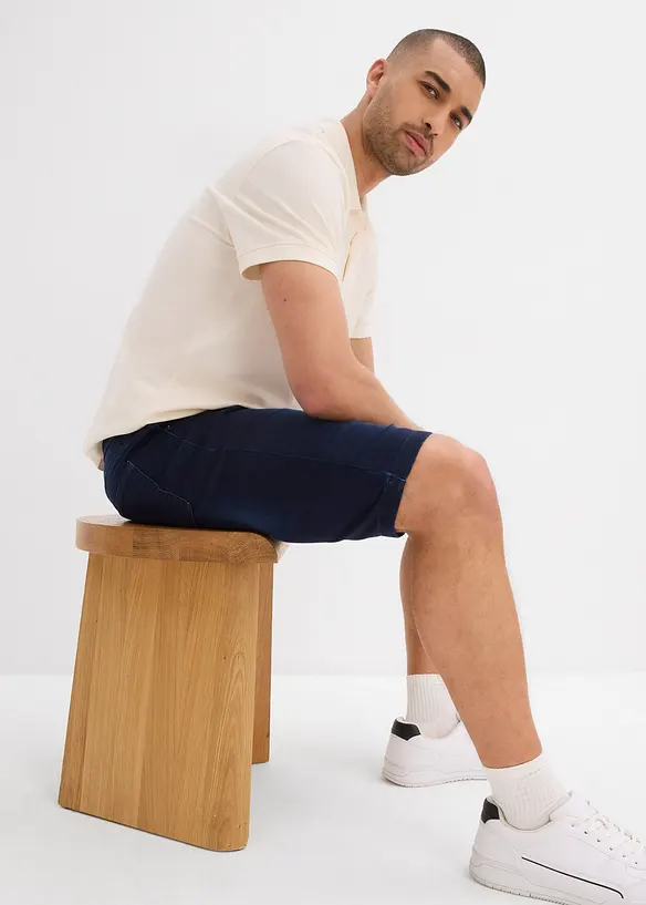 Lot de 2 bermudas en sweat effet jean, Regular, bonprix