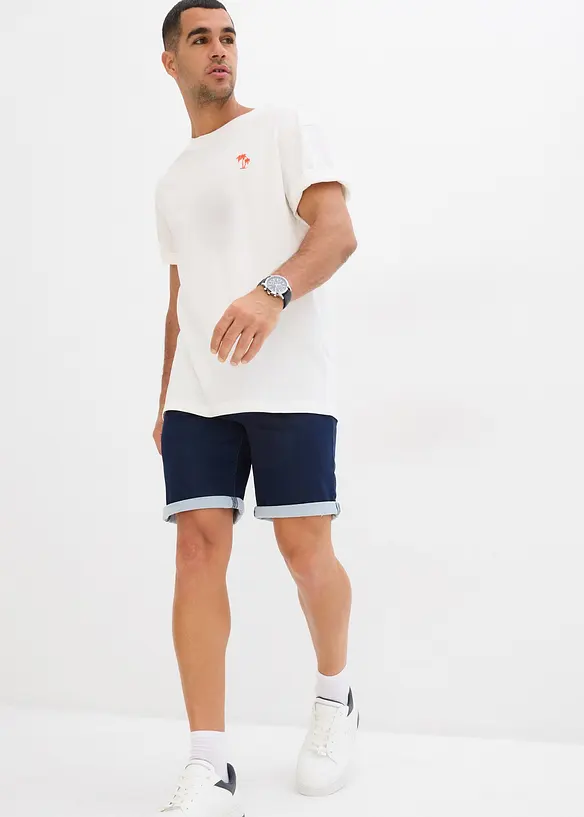 Bermuda en molleton effet jean, Regular, bonprix