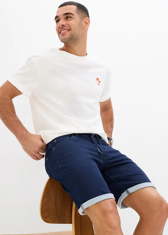 Bermuda en molleton effet jean, Regular, bonprix