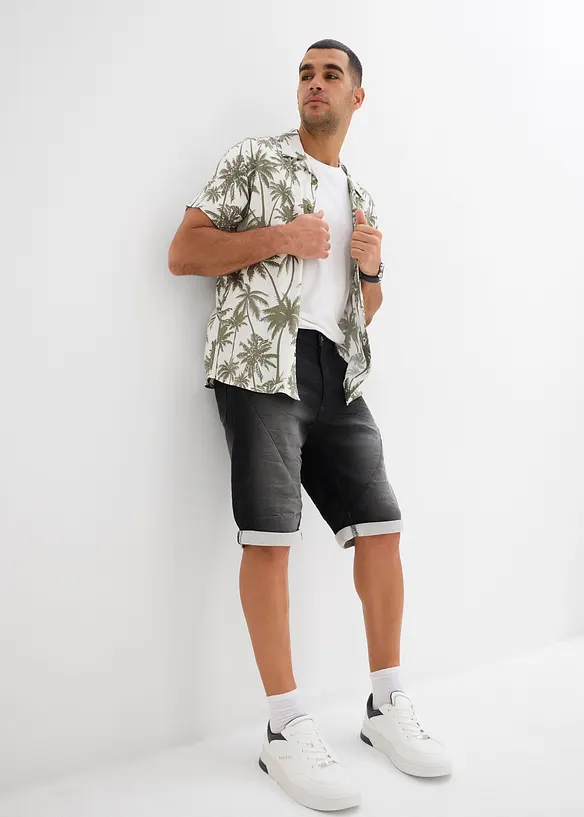 Bermuda en molleton effet jean, loose, bonprix