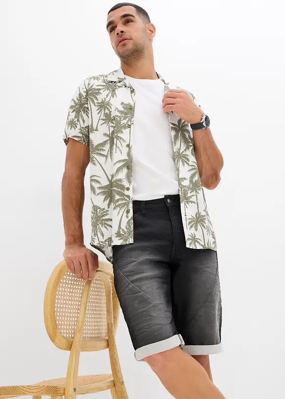 Bermuda en molleton effet jean, loose, bonprix