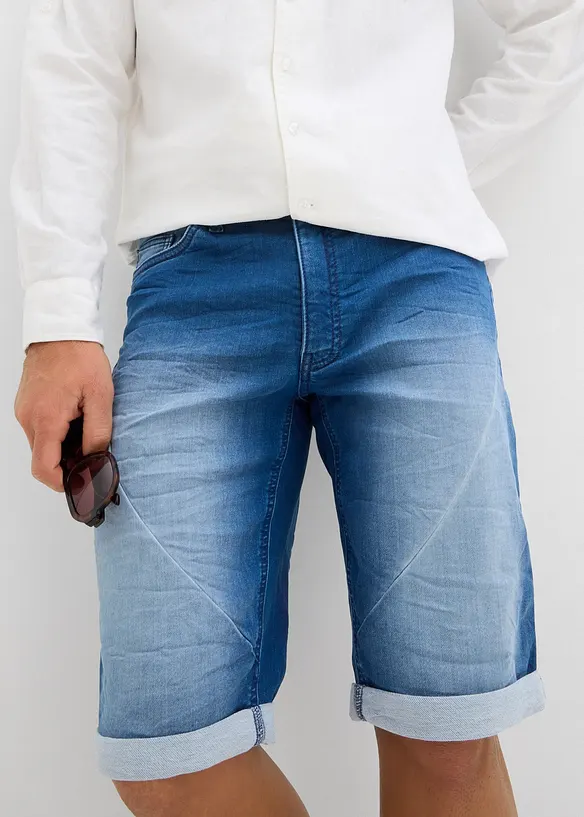 Bermuda en molleton effet jean, loose, bonprix