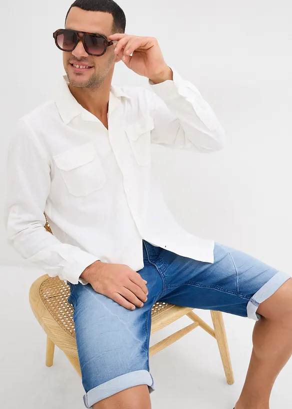 Bermuda en molleton effet jean, loose, bonprix