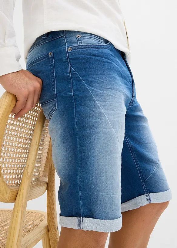 Bermuda en molleton effet jean, loose, bonprix