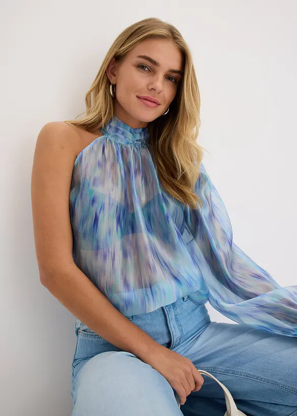 Blouse une épaule en crêpe, bonprix