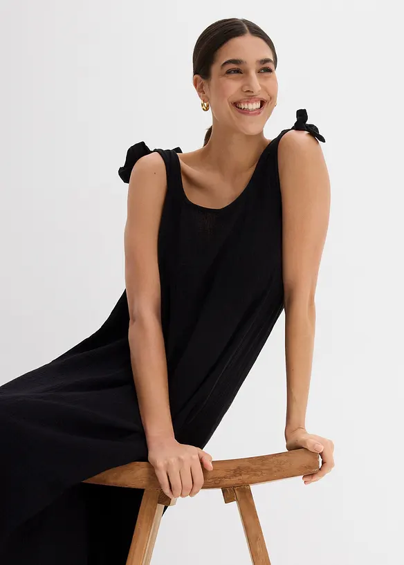 Robe &agrave; bretelles en gaze de coton douce, bonprix