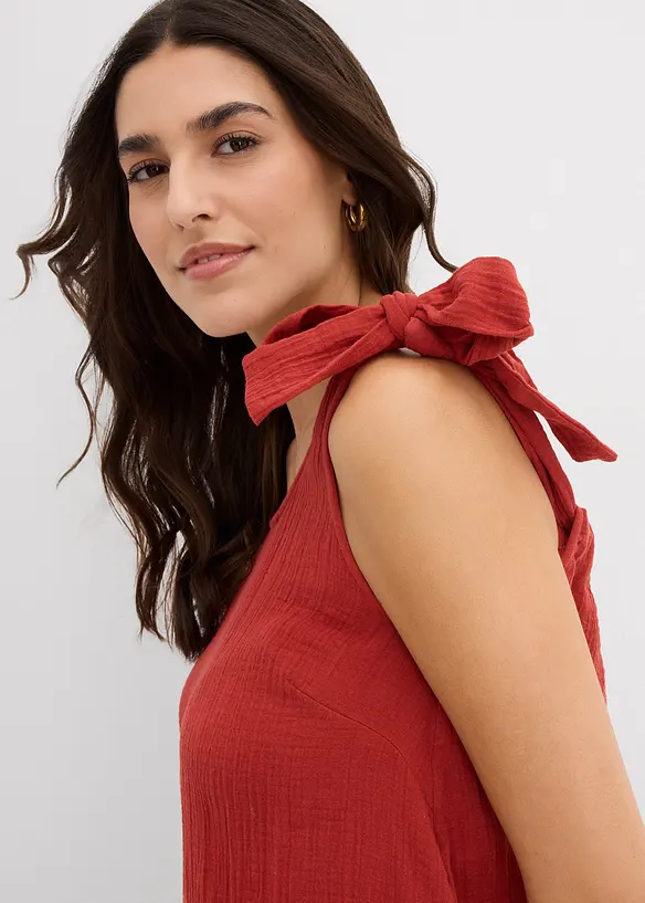 Robe à bretelles en gaze de coton douce, bonprix