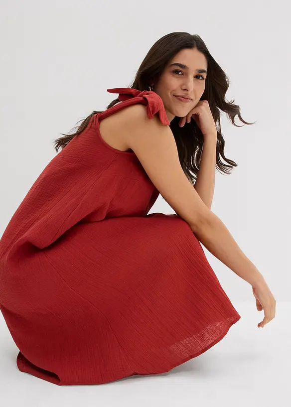Robe à bretelles en gaze de coton douce, bonprix