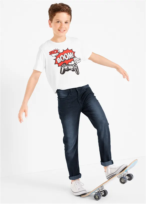 Jean garçon Slim, droit et extensible, bonprix