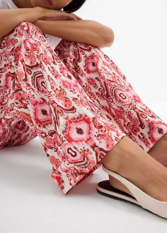 Pantalon jogger en crêpe texturé, bonprix