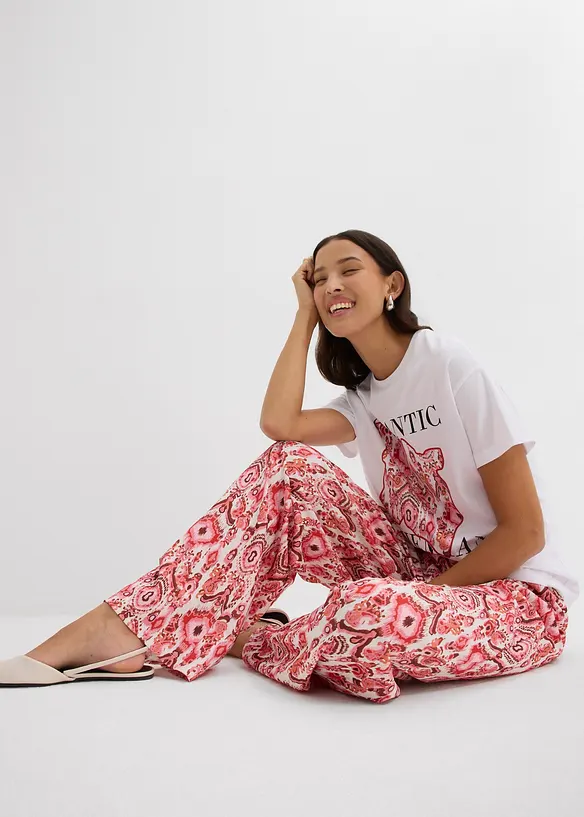 Pantalon jogger en crêpe texturé, bonprix