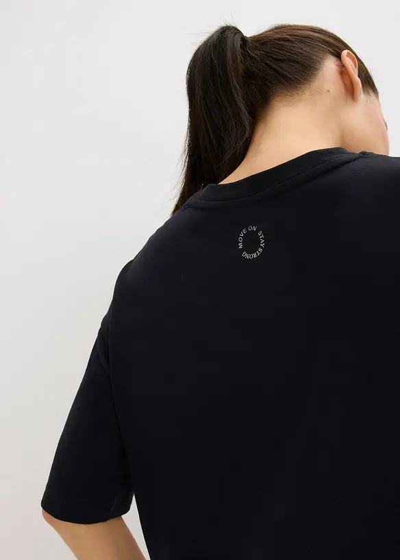 T-shirt de sport oversize avec coton, séchage rapide, bonprix