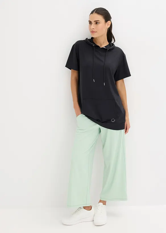 T-shirt de sport oversize avec capuche, séchage rapide, bonprix