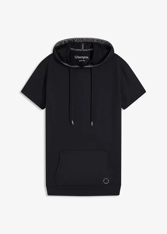 T-shirt de sport oversize avec capuche, séchage rapide, bonprix