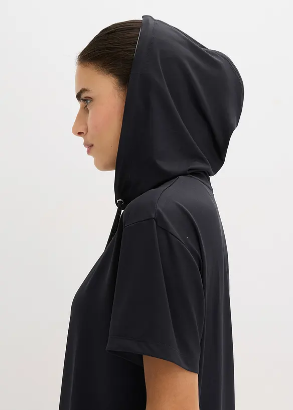 T-shirt de sport oversize avec capuche, séchage rapide, bonprix