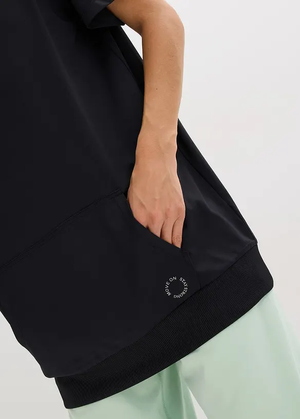 T-shirt de sport oversize avec capuche, séchage rapide, bonprix