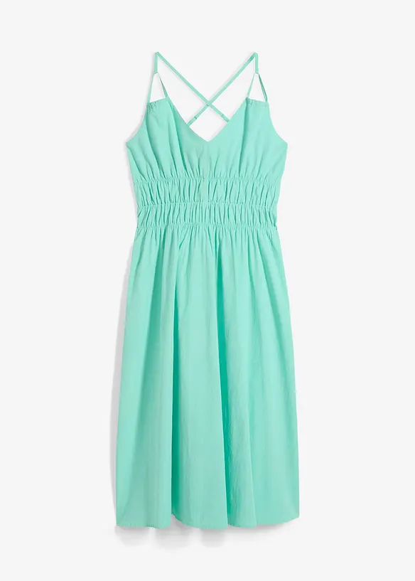 Robe midi 100% coton à fines bretelles, bonprix