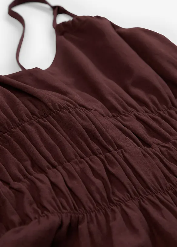 Robe midi 100% coton à fines bretelles, bonprix