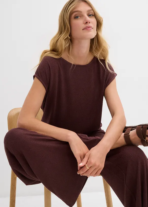 Pantalon palazzo aspect maille, bonprix