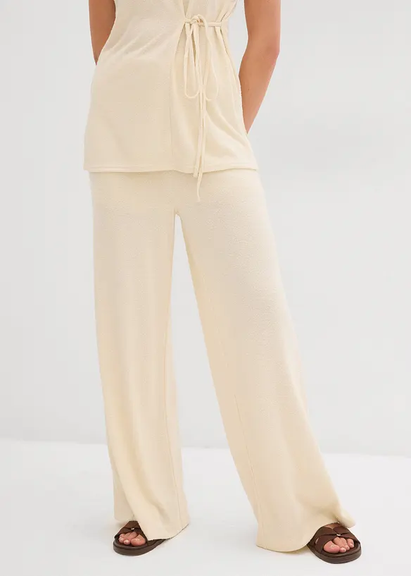 Pantalon palazzo aspect maille, bonprix