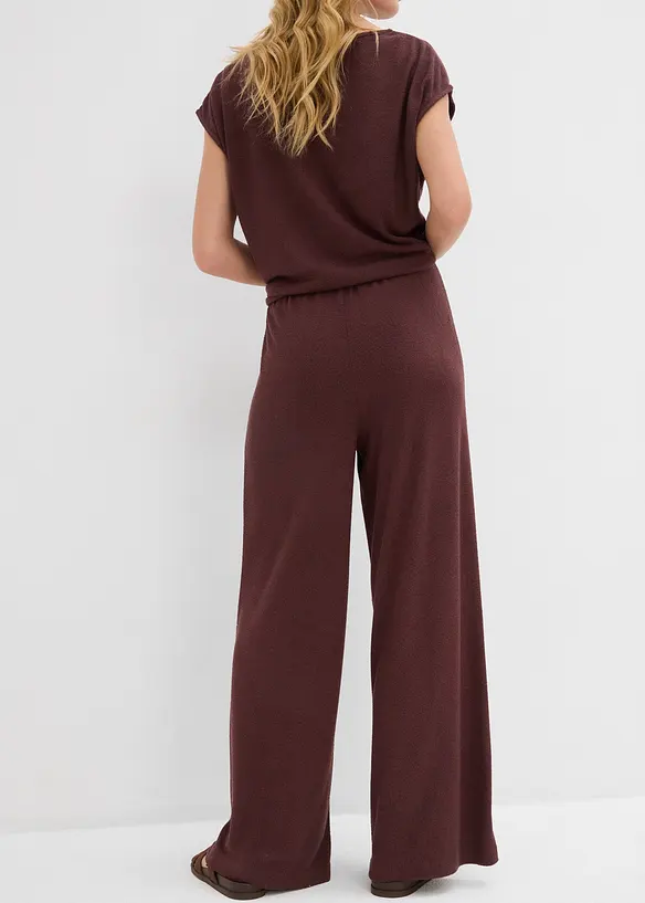 Pantalon palazzo aspect maille, bonprix