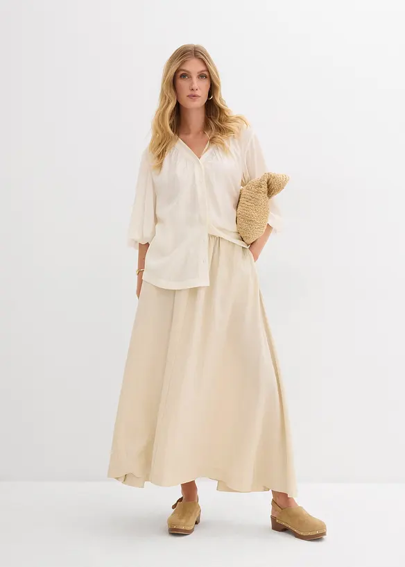 Chemisier oversize en viscose m&eacute;lang&eacute;e, bonprix