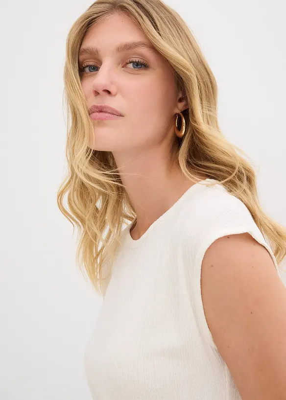 T-shirt en crêpe texturé, bonprix