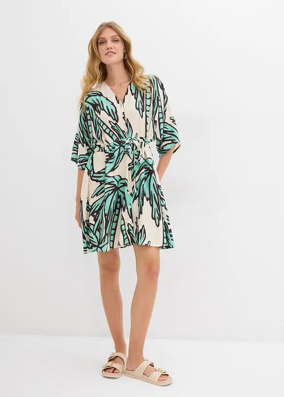 Robe courte en viscose fluide, manches kimono, bonprix