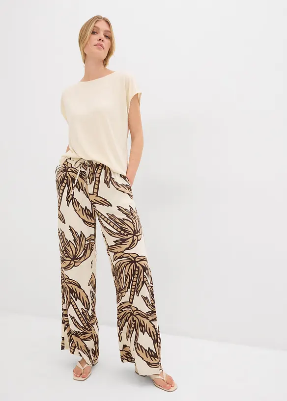 Pantalon large en viscose fluide, bonprix