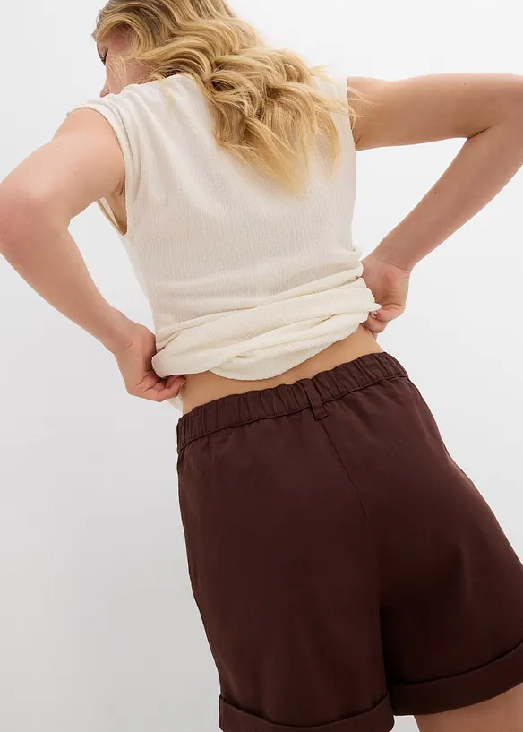 Short en twill, taille haute, bonprix