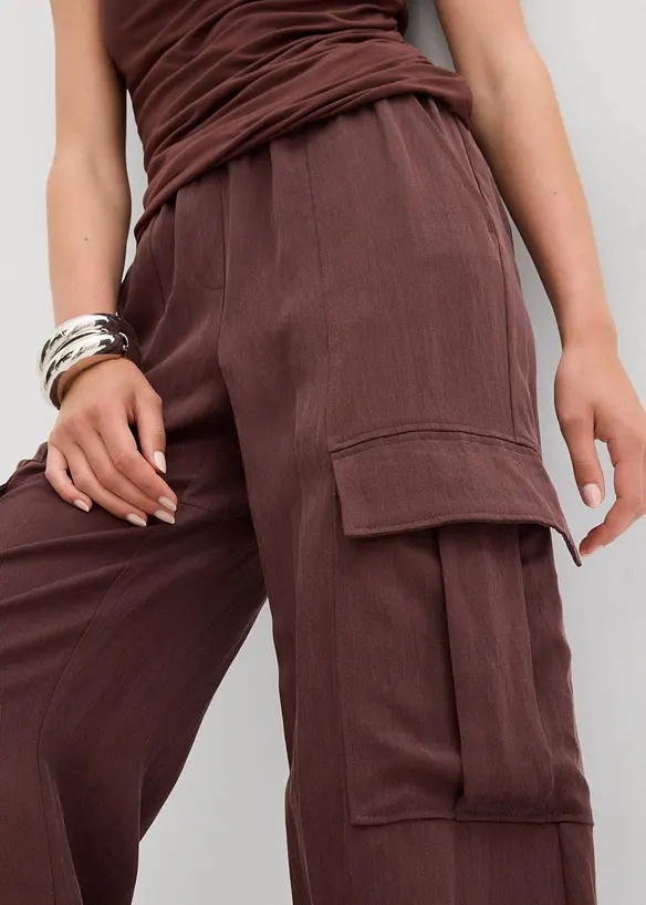 Pantalon cargo fluide en Lyocell mélangé, bonprix