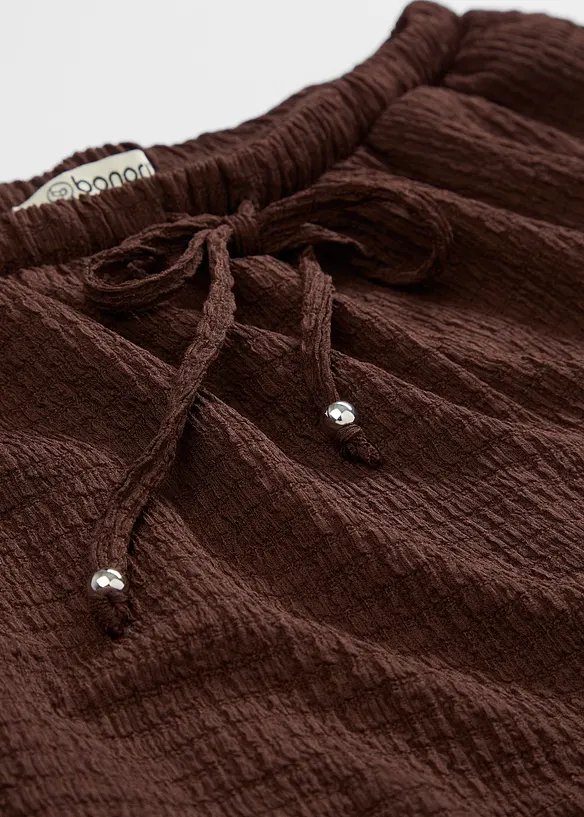 Short en crêpe texturé avec taille élastiquée, bonprix