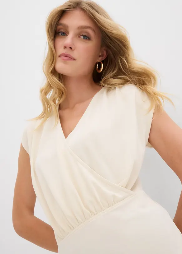 T-shirt cache-cœur en viscose mélangée, bonprix