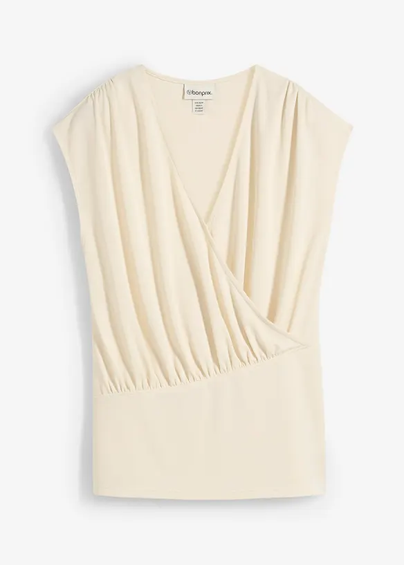 T-shirt cache-cœur en viscose mélangée, bonprix