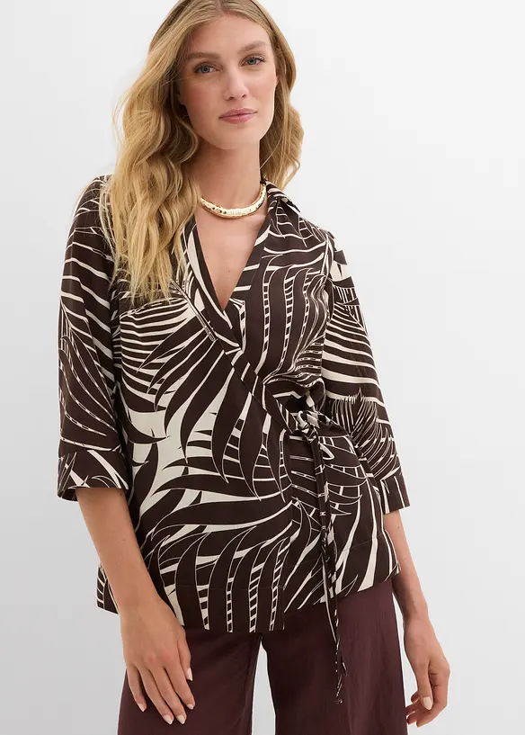 Blouse kimono aspect lin, bonprix