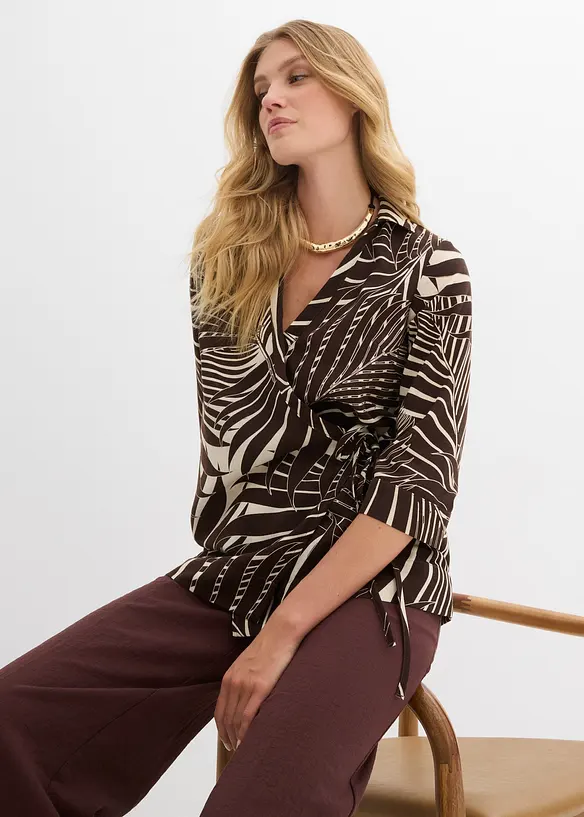 Blouse kimono aspect lin, bonprix