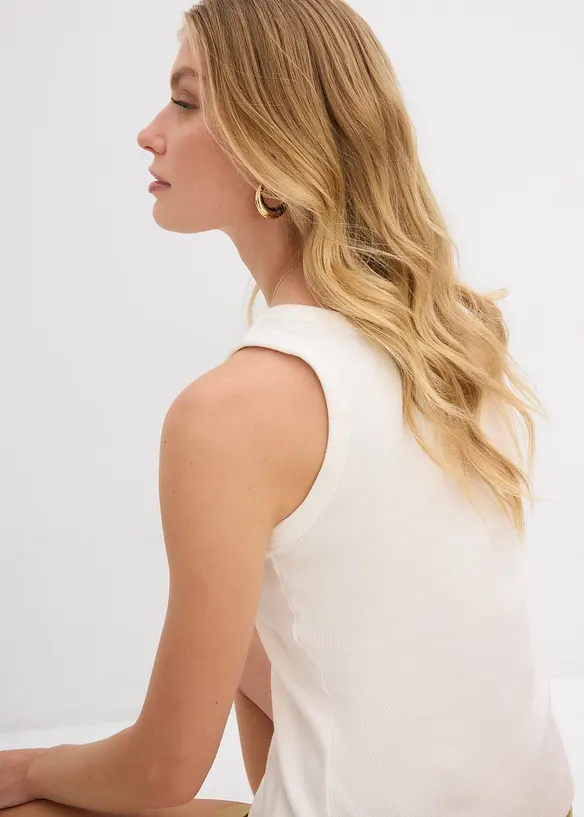 Lot de 2 débardeurs côtelés, bonprix