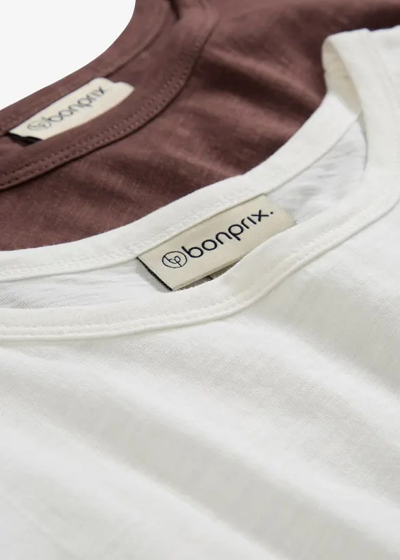 Lot de 2 T-shirts 100% coton, bonprix