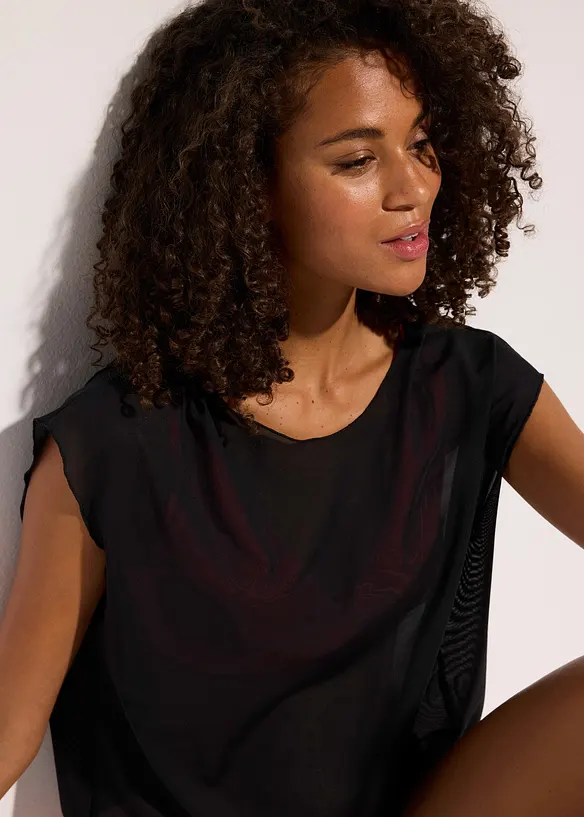 T-shirt de plage transparent avec capuche, bonprix