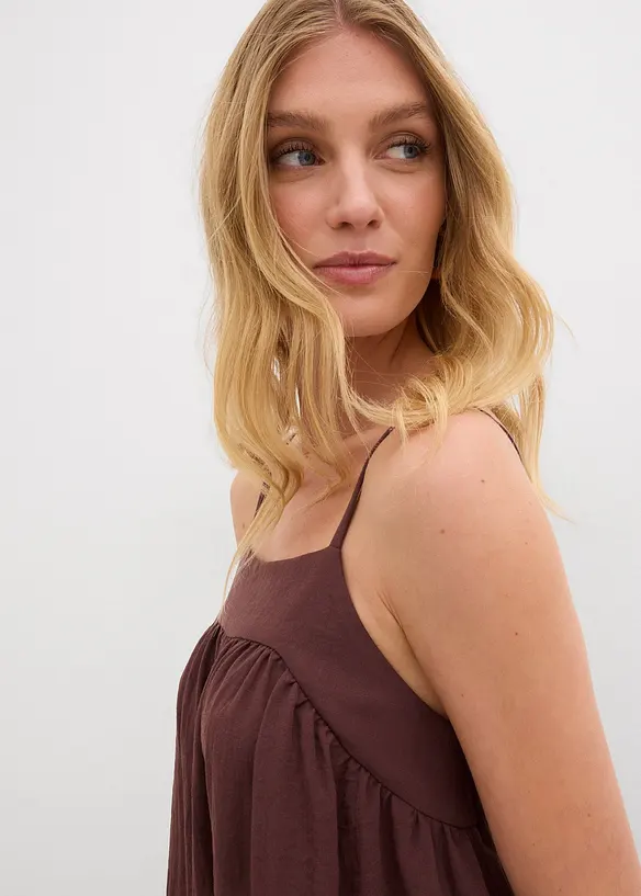 Robe à fines bretelles en viscose mélangée, bonprix