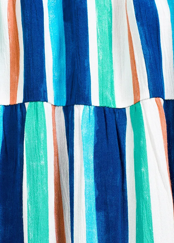 Robe rayée à bretelles en viscose texturée, bonprix