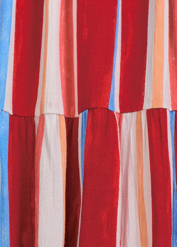 Robe rayée à bretelles en viscose texturée, bonprix