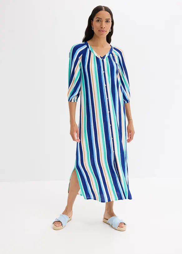 Robe caftan ray&eacute;e en viscose textur&eacute;e, bonprix