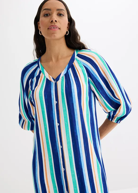 Robe caftan ray&eacute;e en viscose textur&eacute;e, bonprix