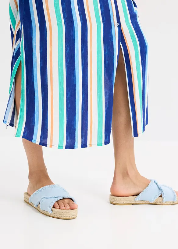 Robe caftan ray&eacute;e en viscose textur&eacute;e, bonprix