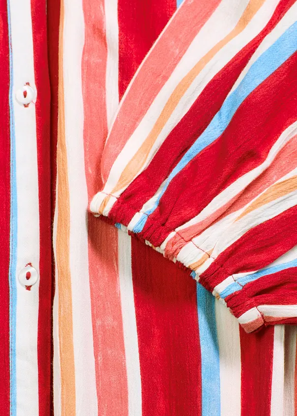 Robe caftan rayée en viscose texturée, bonprix