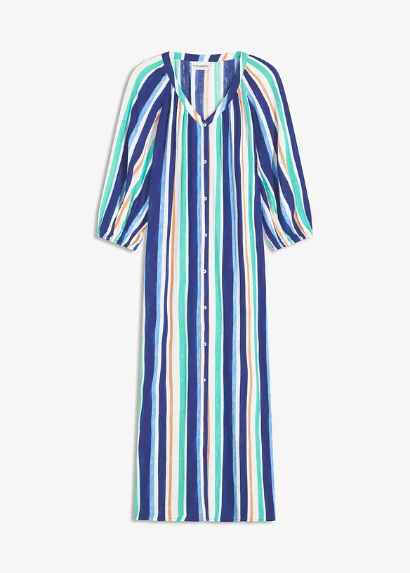 Robe caftan ray&eacute;e en viscose textur&eacute;e, bonprix