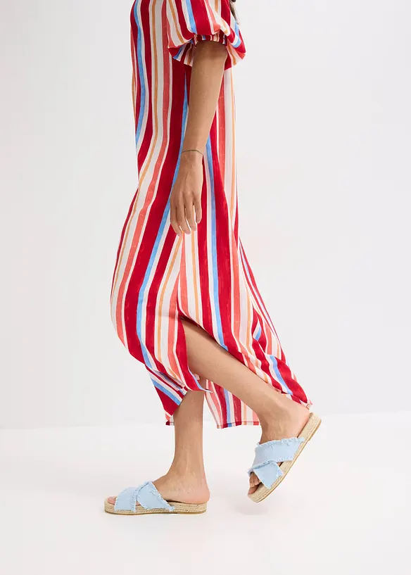 Robe caftan rayée en viscose texturée, bonprix