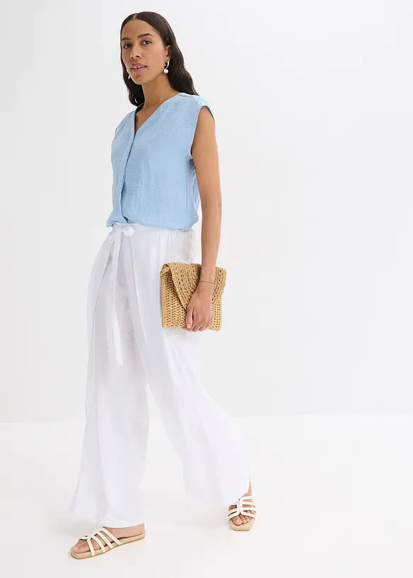 Pantalon palazzo fluide en viscose mélangée, bonprix