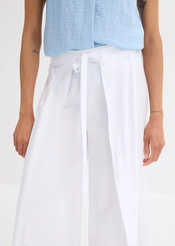 Pantalon palazzo fluide en viscose mélangée, bonprix